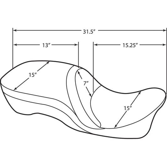 Asiento touring de cuero para 2 personas compatible con respaldo: almohada