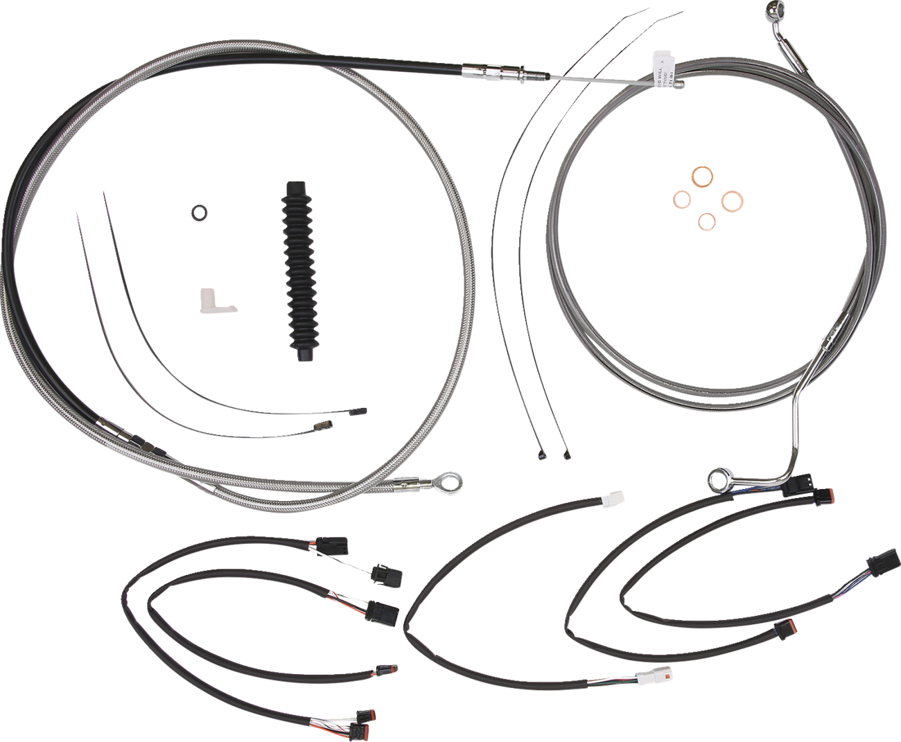 Kit de instalación de manillar XR - Kit de instalación de manillar XR - Perchas para monos de 12"-14" - FLHRXS '21-'24 - Acero inoxidable/cromo