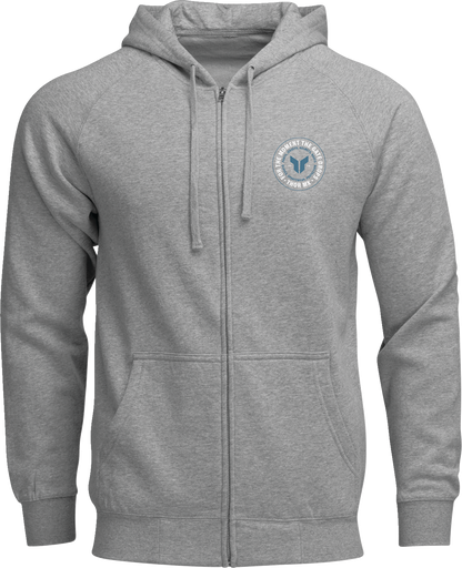 Sudadera con capucha y cremallera con parche