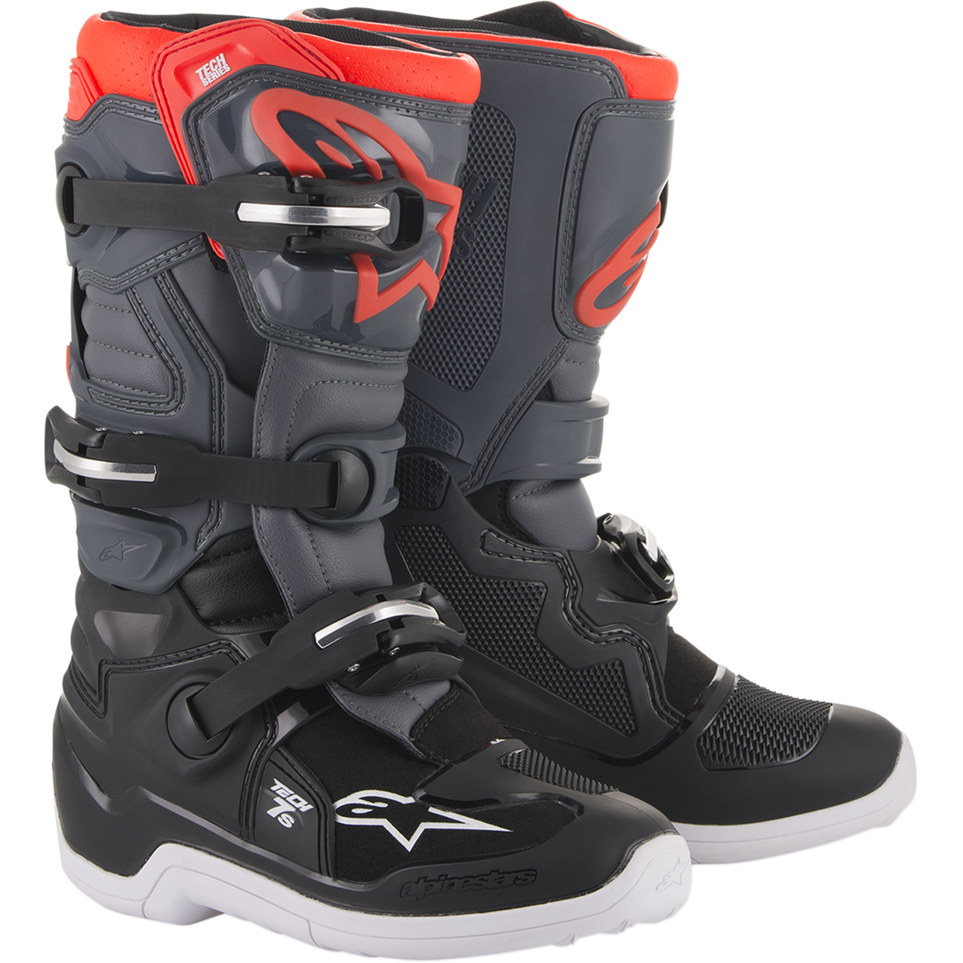 Botas Alpinestars Youth Tech 7S - Negro/Gris/Rojo