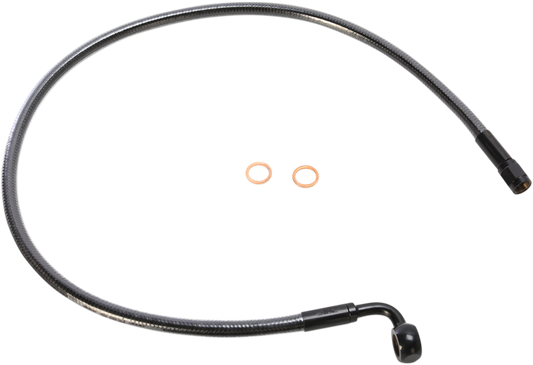 Kit de línea de freno delantero específico para ABS Designer Series de longitud alternativa - Línea de freno - 10 mm-90° - 25" - Black Pearl