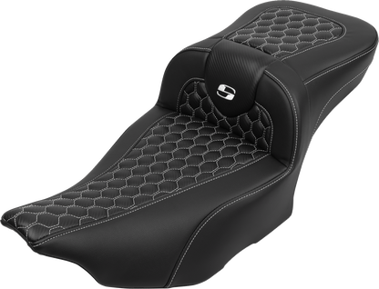 Asiento de alcance extendido Roadsofa™ - Asiento de alcance extendido Roadsofa™ - con respaldo - Panal - Costura blanca - FLTR/FLHX '23-'24