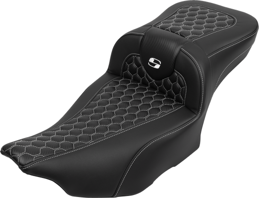 Asiento de alcance extendido Roadsofa™ - Asiento de alcance extendido Roadsofa™ - con respaldo - Panal - Costura blanca - FLTR/FLHX '23-'24