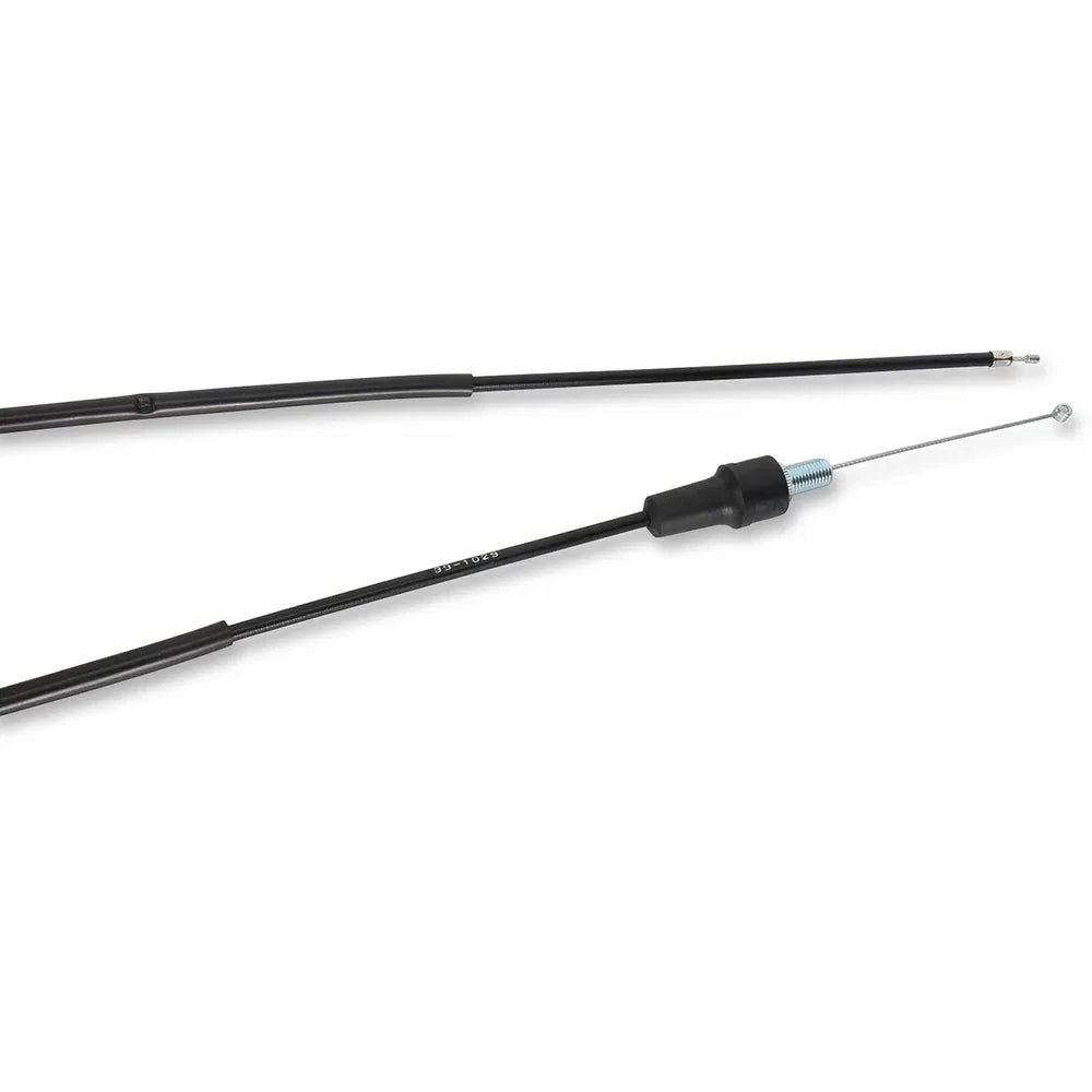 Cable del acelerador de vinilo negro.