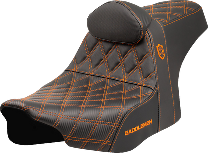 Asiento Pro Series SDC Performance Grip - Asiento Pro Series SDC Performance - Costuras naranjas - con respaldo - FLT/FLH '23 -'25