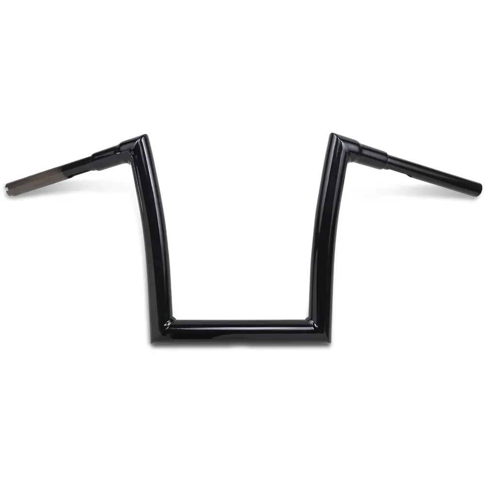 Gloss Black 1-1/2" Strip Handlebar with 12" Rise