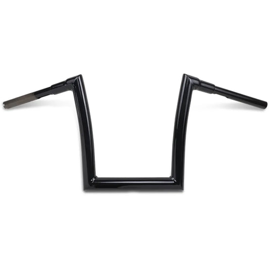 Gloss Black 1-1/2" Strip Handlebar with 12" Rise