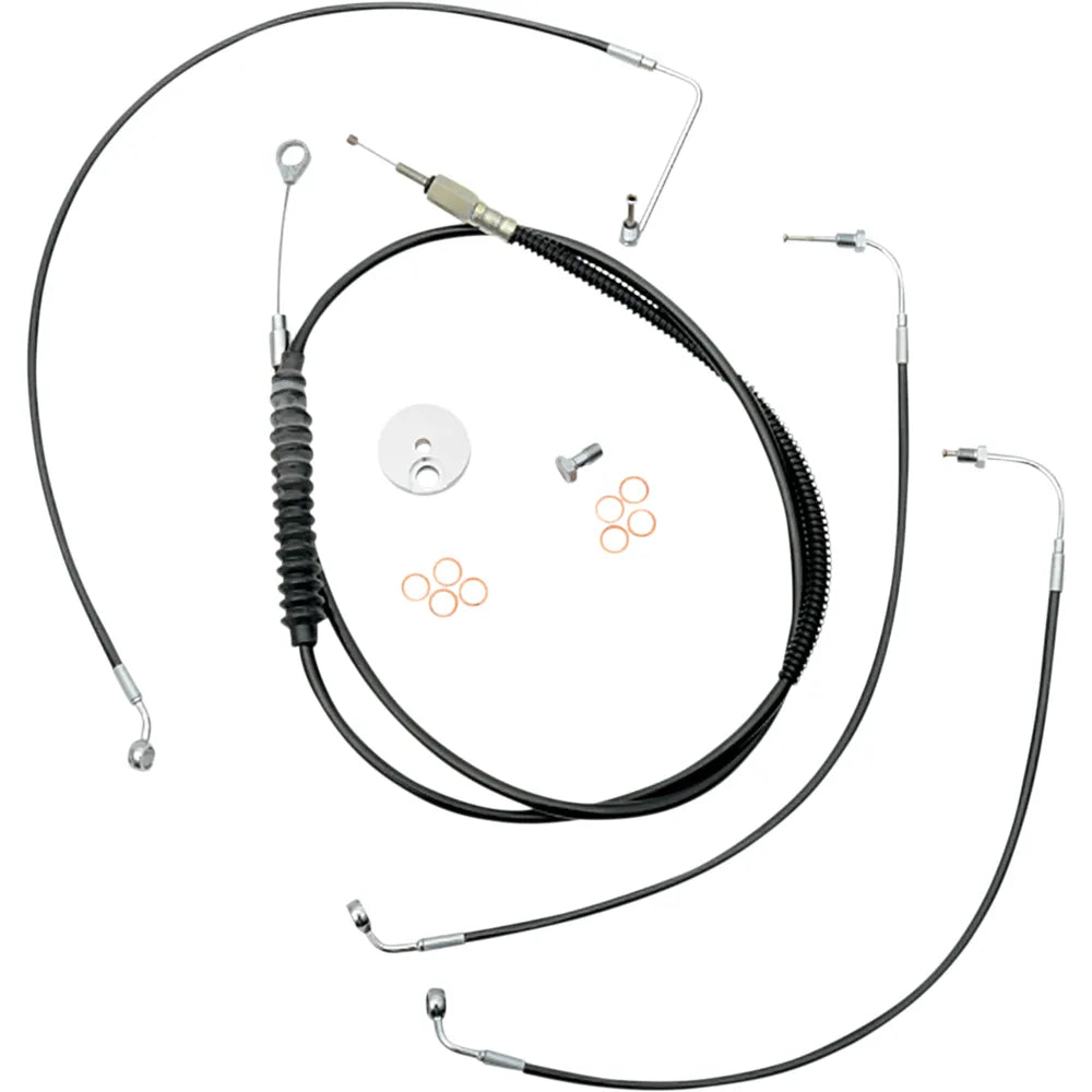 Handlebar Cable/Brake Line Kit - 18" - 20" Ape Hanger Handlebars - Black Vinyl