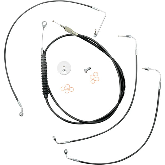 Handlebar Cable/Brake Line Kit - 18" - 20" Ape Hanger Handlebars - Black Vinyl