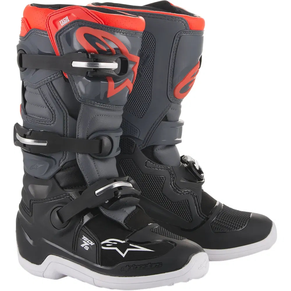 Botas Alpinestars Youth Tech 7S - Negro/Gris/Rojo