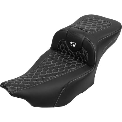 Asiento de alcance extendido Roadsofa™ - Asiento de alcance extendido Roadsofa™ - con respaldo - Panal - Costura blanca - FLTR/FLHX '23-'24