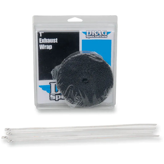 Exhaust Wrap with Tie - Black - 1"x25'