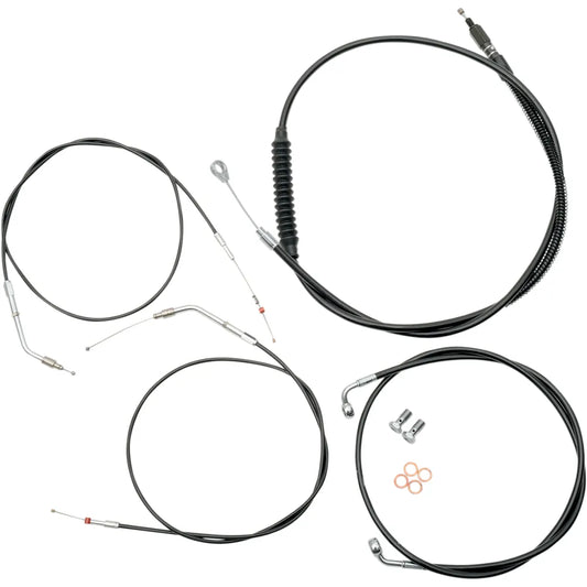 Standard Black Vinyl Braided Handlebar Cable/Brake Line Kit For 15" - 17" Ape Hanger Handlebars46188616