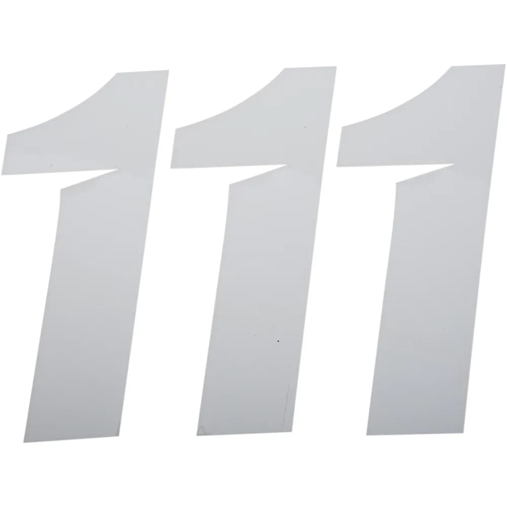Slash Number Plate - #1 - White - 7"