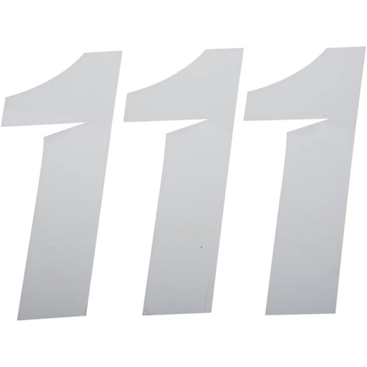 Slash Number Plate - #1 - White - 7"