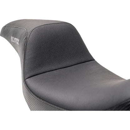 Asiento SLYFOX The Drifter Drifter Gray Logo Black Vinyl W/ Slipstop Carbon Fiber Dyna '96-'03
