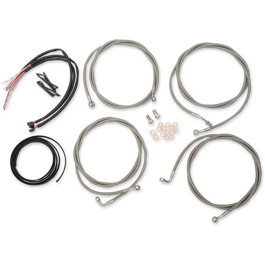 Kit completo de cable de manillar/línea de freno trenzado de acero inoxidable — kit de cables