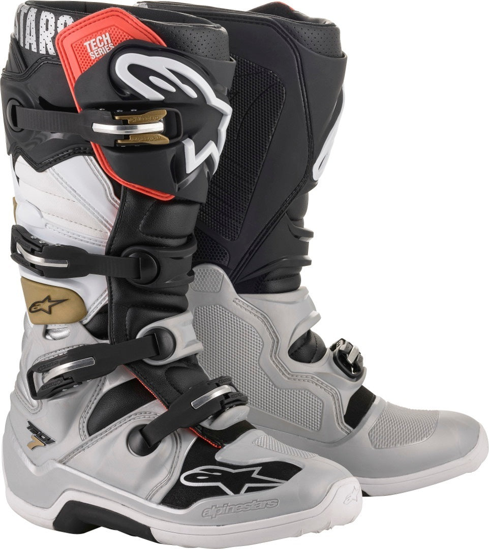 Botas Alpinestars Tech 7 - Gris/Negro/Rojo