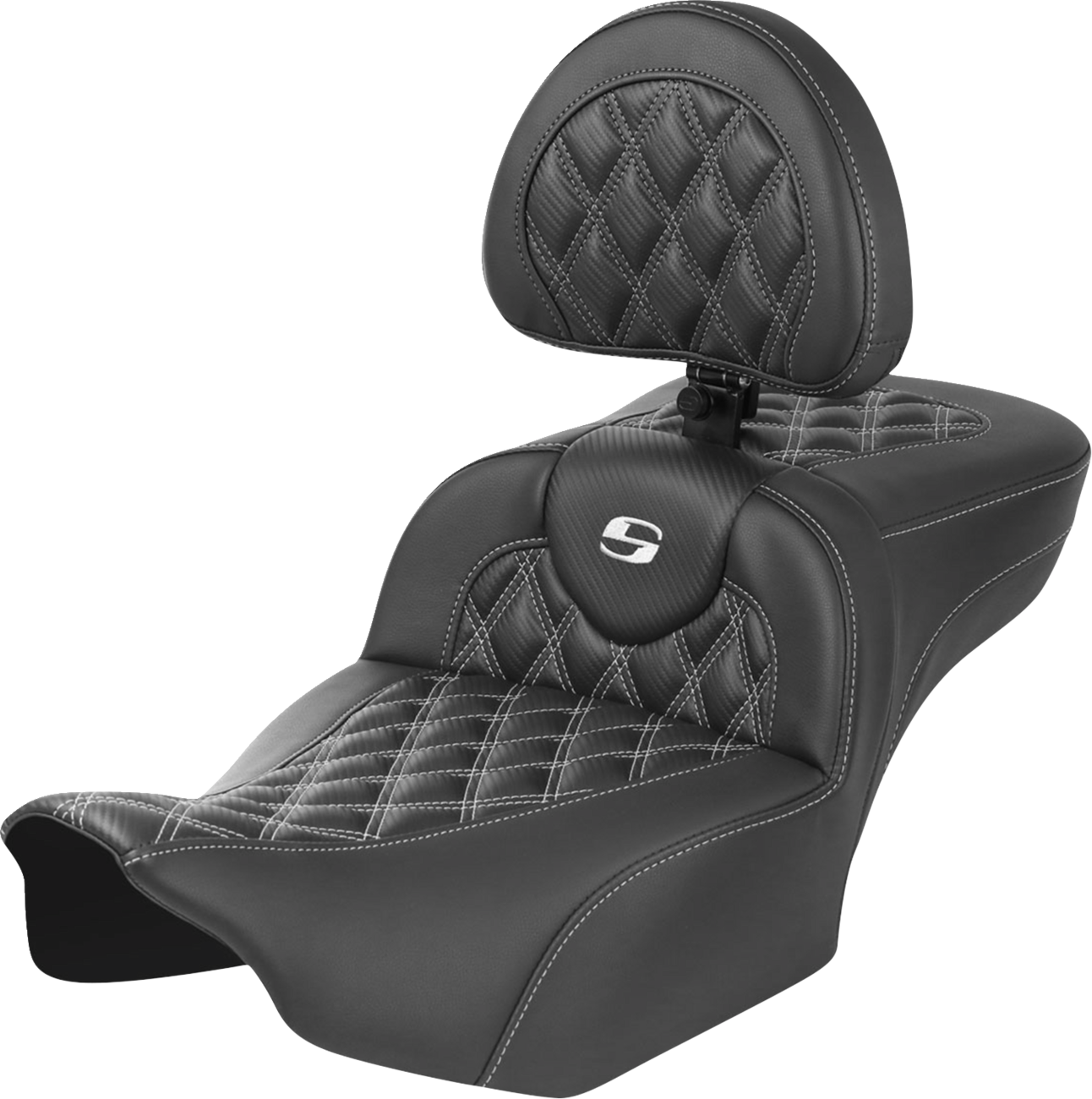 Asiento de alcance extendido Roadsofa™ - Asiento de alcance extendido Roadsofa™ - con respaldo - Costura de celosía - Costura blanca - FLTR/FLHX '23-'24