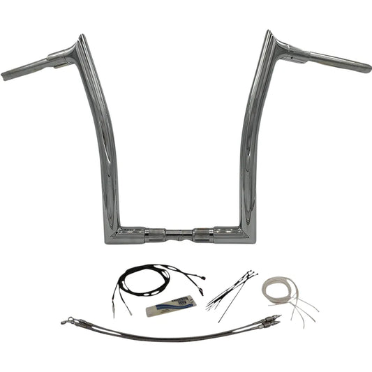 16" Chrome 1-1/2" Pointed Top Handlebar Kit