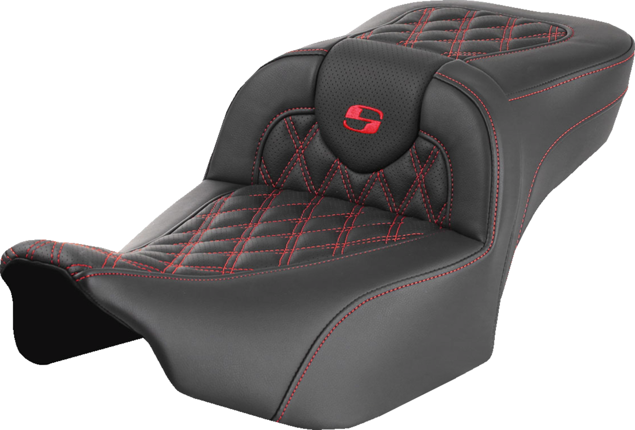 Asiento de alcance extendido Roadsofa™ - Asiento de alcance extendido Roadsofa™ - sin respaldo - Costura de celosía - Costura roja - FLTR/FLHX '23-'24