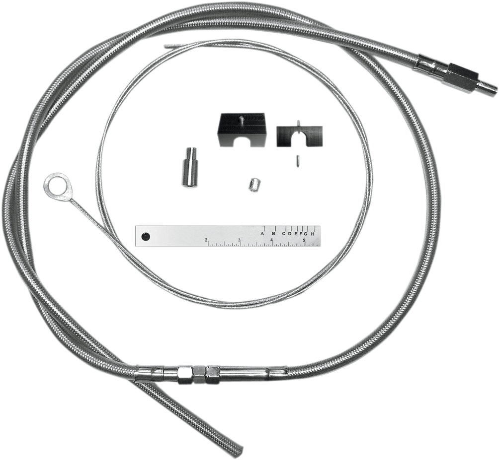 BYO™ Build Your Own™ Juego de cables de embrague - 80" - Sportster/Touring/Trike - Acero inoxidable trenzado