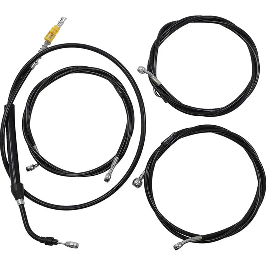 Kit completo de cable de manillar/línea de freno trenzado de vinilo negro