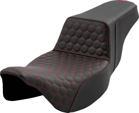 Asiento elevado tipo panal - Asiento elevado - Panal - Alcance extendido - Costuras rojas - FL '08-'23