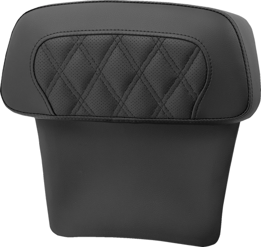 Almohadillas de respaldo Chopped Tour Pak - Almohadilla de respaldo Chopped Tour Pak - RoadSofa™ - Negro perforado con costura de celosía - FLT/FLH '14-'23
