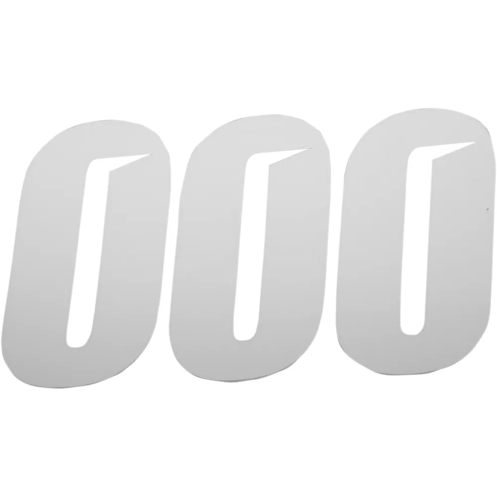 Slash Number Plate - #0 - White - 7"