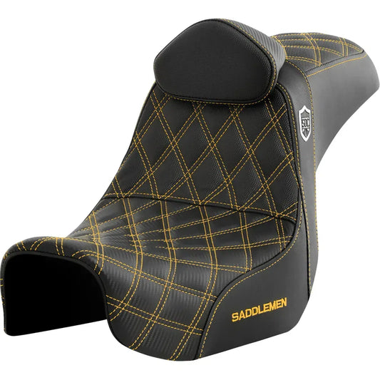 Asiento Saddlemen Pro Series SDC Performance Grip W Gold Stitch Dyna '06-'17