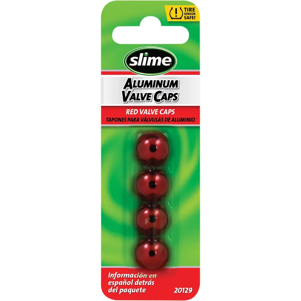 Valve Stem Caps - Red - 4 Pack