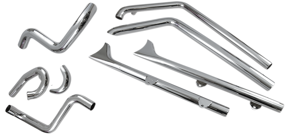 Sistema de escape True Duals con silenciadores de cola de pez, sin deflectores - Sistema de escape True Duals con silenciadores de cola de pez - 30" - Softail