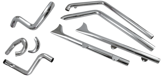 Sistema de escape True Duals con silenciadores de cola de pez, sin deflectores - Sistema de escape True Duals con silenciadores de cola de pez - 30" - Softail