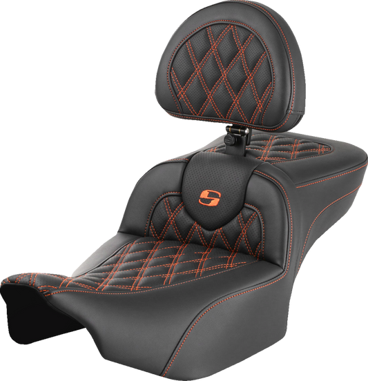 Asiento de alcance extendido Roadsofa™ - Asiento de alcance extendido Roadsofa™ - con respaldo - Costura de celosía - Costura naranja - FLTR/FLHX '23-'24