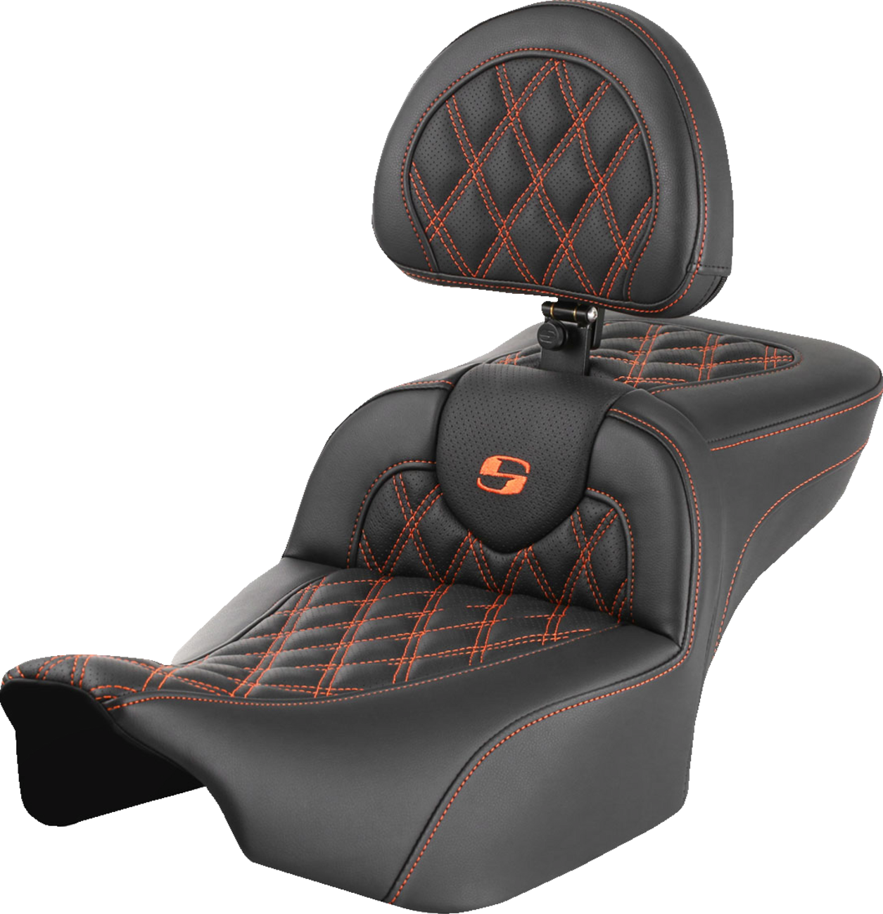 Asiento de alcance extendido Roadsofa™ - Asiento de alcance extendido Roadsofa™ - con respaldo - Costura de celosía - Costura naranja - FLTR/FLHX '23-'24