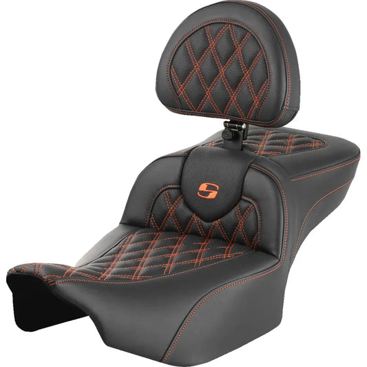 Asiento de alcance extendido Roadsofa™ - Asiento de alcance extendido Roadsofa™ - con respaldo - Costura de celosía - Costura naranja - FLTR/FLHX '23-'24