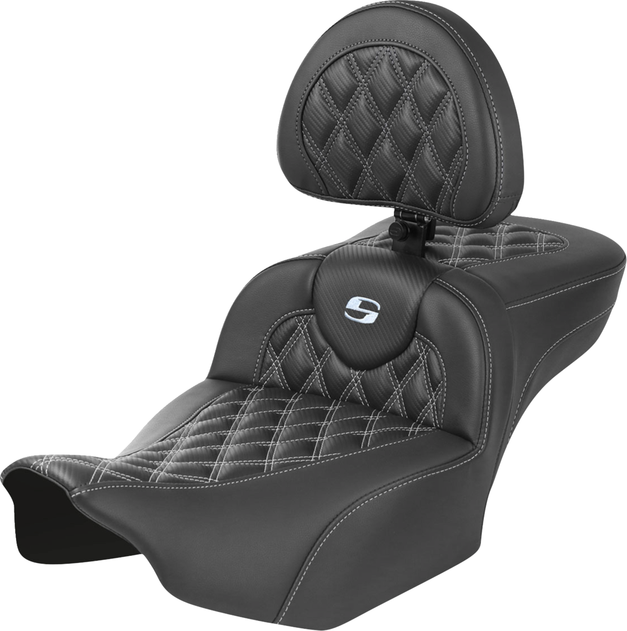 Asiento de alcance extendido Roadsofa™ - Asiento de alcance extendido Roadsofa™ - con respaldo - Costura de celosía - Costura plateada - FLTR/FLHX '23-'24