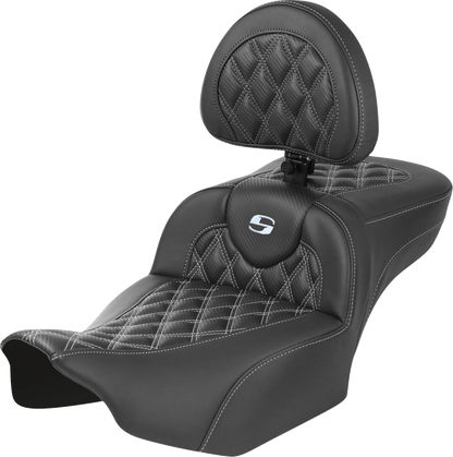 Asiento de alcance extendido Roadsofa™ - Asiento de alcance extendido Roadsofa™ - con respaldo - Costura de celosía - Costura plateada - FLTR/FLHX '23-'24