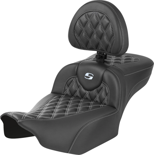 Asiento de alcance extendido Roadsofa™ - Asiento de alcance extendido Roadsofa™ - con respaldo - Costura de celosía - Costura plateada - FLTR/FLHX '23-'24