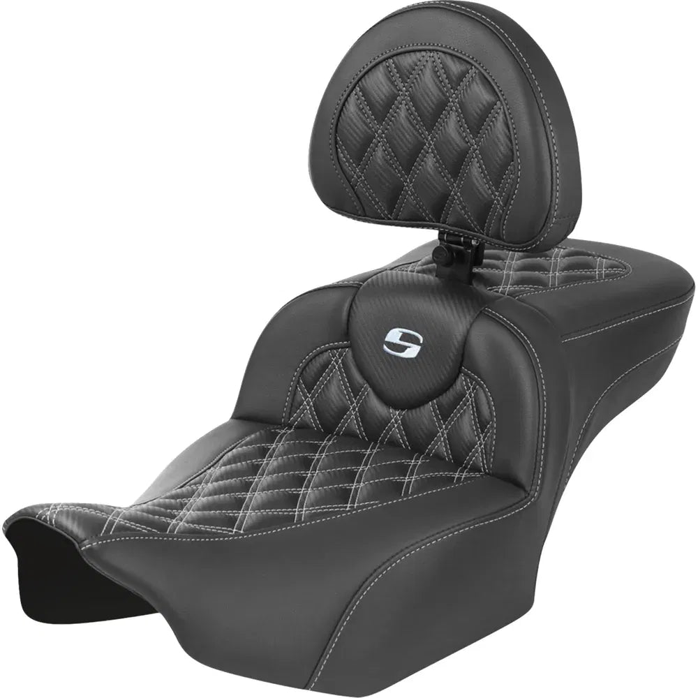 Asiento de alcance extendido Roadsofa™ - Asiento de alcance extendido Roadsofa™ - con respaldo - Costura de celosía - Costura plateada - FLTR/FLHX '23-'24
