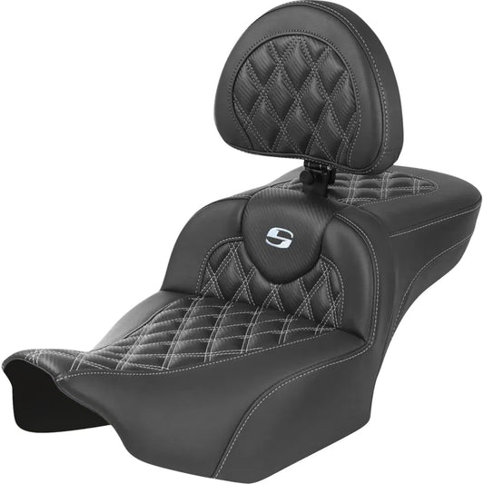 Asiento de alcance extendido Roadsofa™ - Asiento de alcance extendido Roadsofa™ - con respaldo - Costura de celosía - Costura plateada - FLTR/FLHX '23-'24