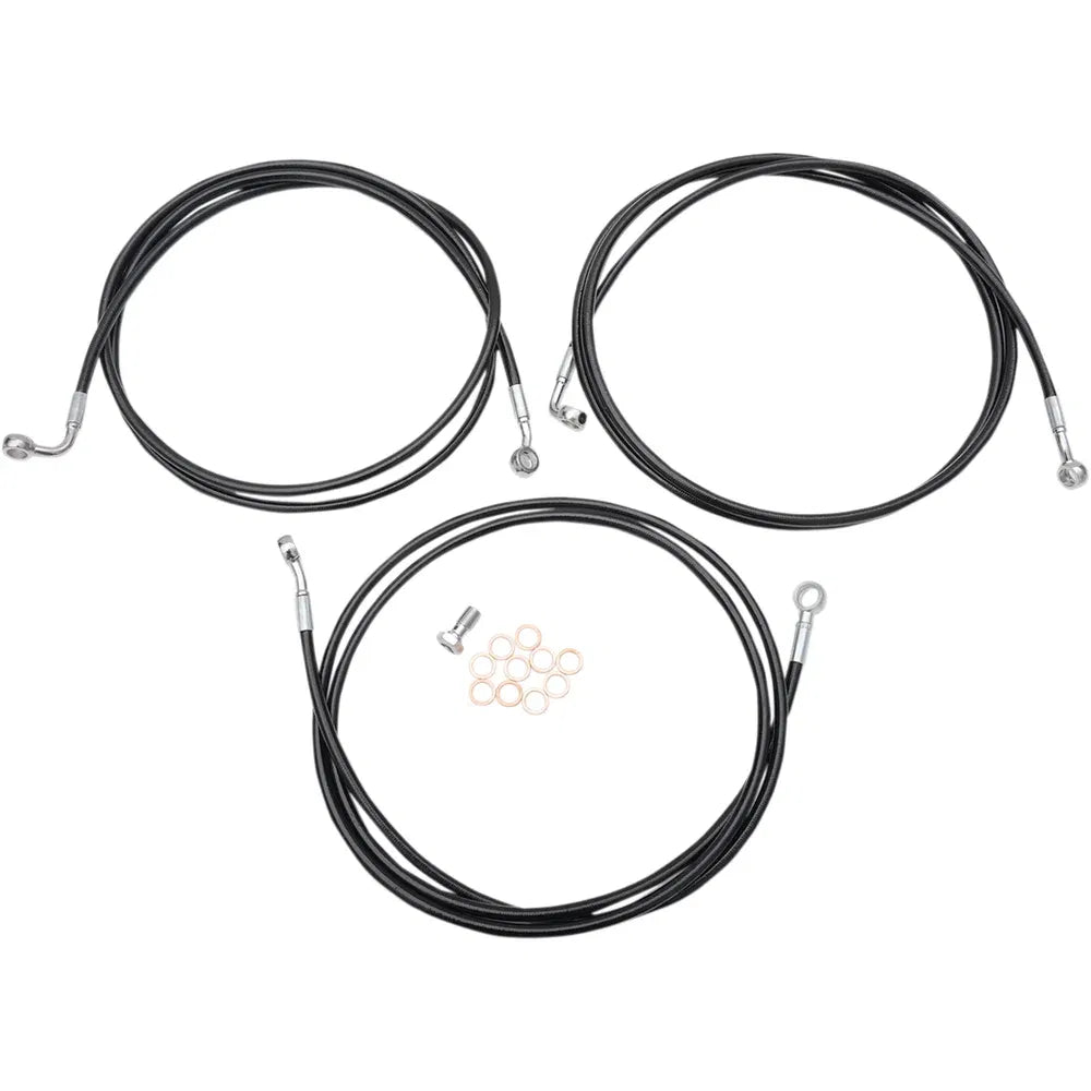 Kit de línea de freno trenzada negra