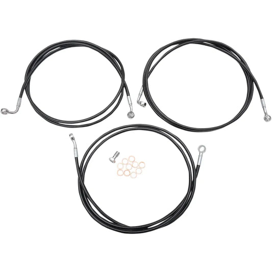 Kit de línea de freno trenzada negra