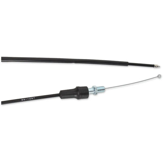 Cable del acelerador de vinilo negro.