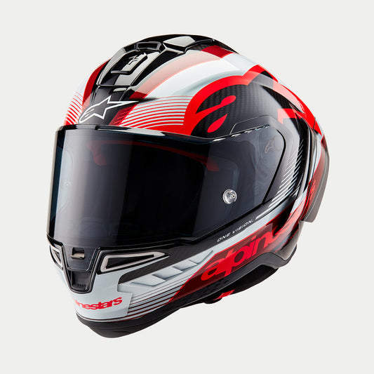 Casco Supertech R10 - Team - Negro/Rojo Carbón/Blanco Brillante