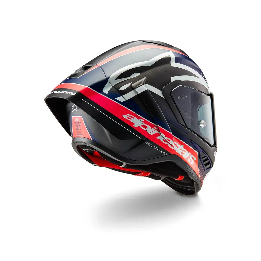 Casco Alpinestars Supertech R10 Team - Matte Black/Carbon Red Fluo/Blue