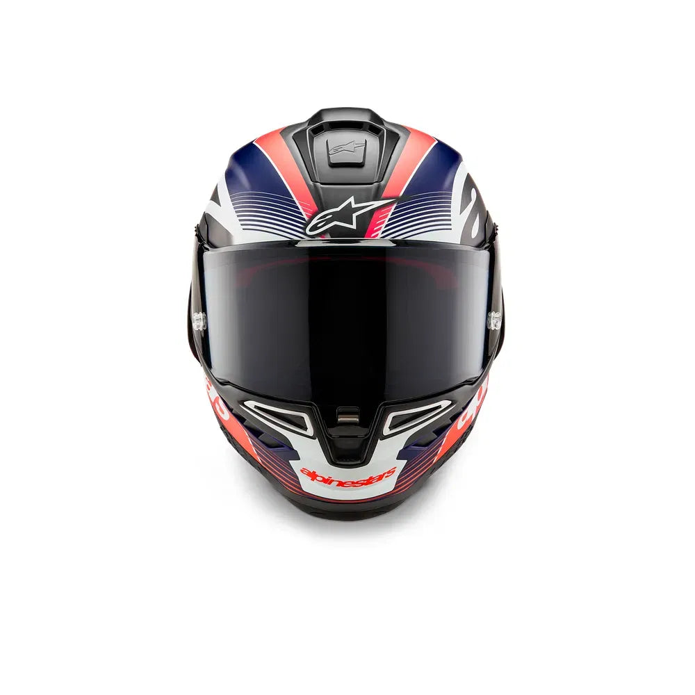 Casco Alpinestars Supertech R10 Team - Matte Black/Carbon Red Fluo/Blue