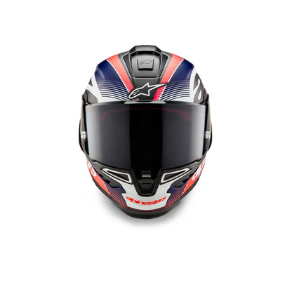 Casco Alpinestars Supertech R10 Team - Matte Black/Carbon Red Fluo/Blue