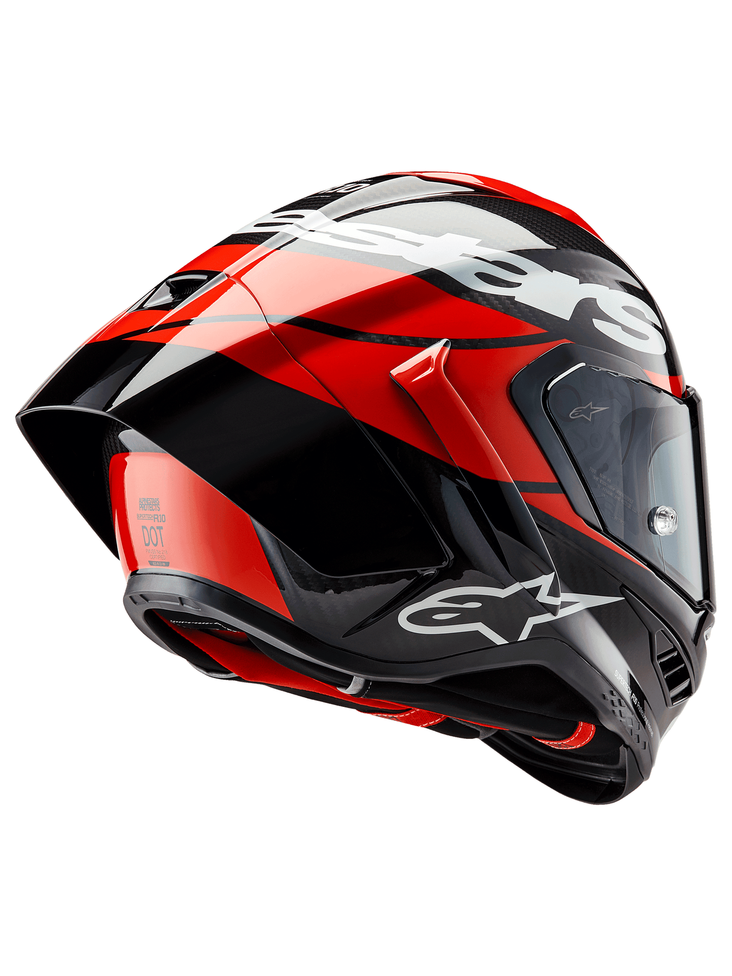 Casco Supertech R10 - Team - Negro/Rojo Carbón/Blanco Brillante